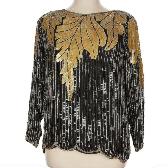 Royal feelings Tops - Vintage Royal Feelings SM Sequin Beaded Top Silk